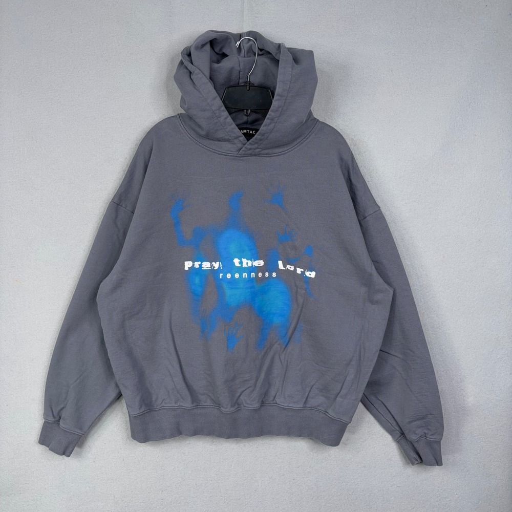 Aelfric Eden Hoodie Mens XL Gray Graphic Pray the Lord Streetwear Gorpcore